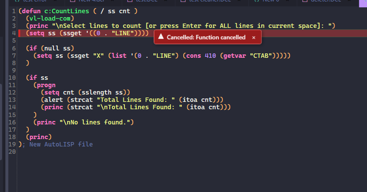 Floating error card near a break line summarizing the likely cause